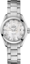 Omega Seamaster Aqua Terra 150M 30-231.10.30.60.55.001 (Stainless Steel Bracelet, Vertical-teak White MOP Diamond Index Dial, Stainless Steel Bezel) (Omega 231.10.30.60.55.001)