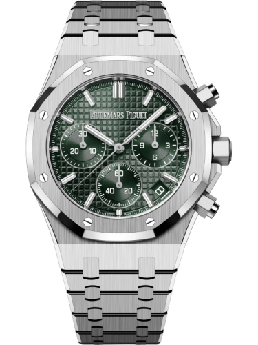 Audemars Piguet Royal Oak 41-26240ST.OO.1320ST.08 (Stainless Steel Bracelet, Grande Tapisserie Khaki-green Index Dial, Stainless Steel Smooth Bezel)