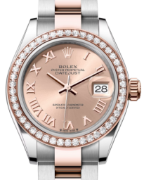 Rolex Lady-Datejust 28-279381RBR (Everose Rolesor Oyster Bracelet, Rosé Roman Dial, Diamond Bezel) (m279381rbr-0026)