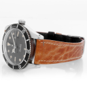 Rolex Submariner 37-6536-1 (Brown Leather Strap, Black Diver Dial, Black Aluminum Bezel)