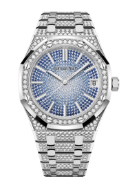 Audemars Piguet Royal Oak 41-15512BC.ZZ.1322BC.01 (Brilliant-cut Diamond-set White Gold Bracelet, Brilliant-cut Blue-graded Sapphire-set Index Dial, Brilliant-cut Diamond-set Bezel) (15512BC.ZZ.1322BC.01)