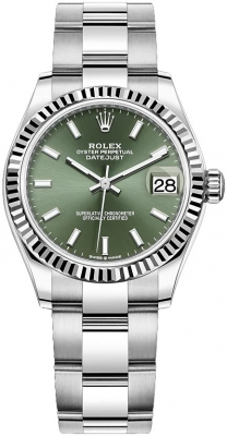 Rolex Datejust 31-278274 (Oystersteel Oyster Bracelet, Mint-green Index Dial, Fluted Bezel)