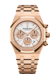 Audemars Piguet Royal Oak 38-26315OR.OO.1256OR.01 (Pink Gold Bracelet, Grande Tapisserie Silver-toned Index Dial, Pink Gold Smooth Bezel) (26315OR.OO.1256OR.01)