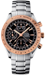 Omega Speedmaster Non-Moonwatch 40-323.21.40.44.01.001 (Stainless Steel Bracelet, Sun-brushed Black Index Dial, Red Gold Tachymeter Bezel) (Omega 323.21.40.44.01.001)