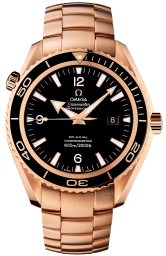 Omega Seamaster Planet Ocean 600M 45.5-222.60.46.20.01.001 (Red Gold Bracelet, Black Arabic/Index Dial, Rotating Black Ceramic Bezel) (Omega 222.60.46.20.01.001)