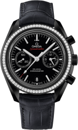 Omega Speedmaster Non-Moonwatch 44.25-311.98.44.51.51.001 (Black Alligator Leather Strap, Black Index Dial, Black Ceramic Diamond-set Bezel) (Omega 311.98.44.51.51.001)