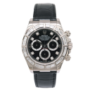 Rolex Daytona 116589BRIL (Black Leather Strap, Black Diamond Dial, Black/WG Subdials)