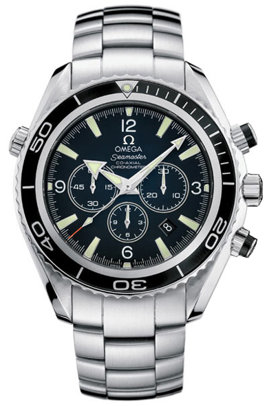 Omega Seamaster Planet Ocean 600M 45.5-2210.50.00 (Stainless Steel Bracelet, Black Arabic/Index Dial, Rotating Black Ceramic Bezel)